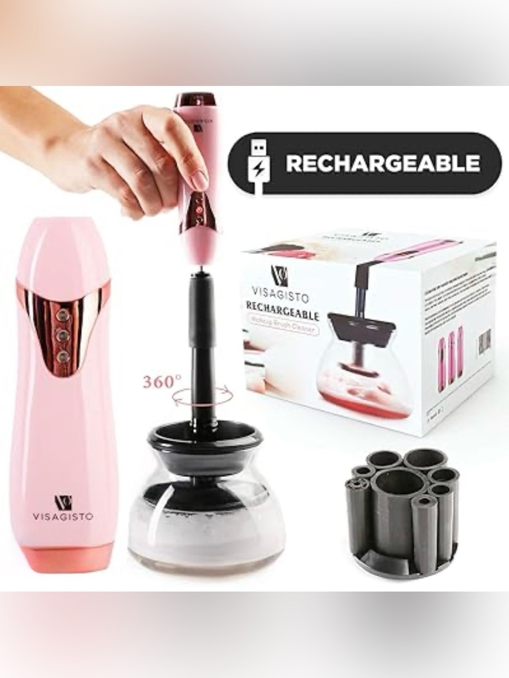 Visagisto Rechargeable
Makeup Brush Cleaner